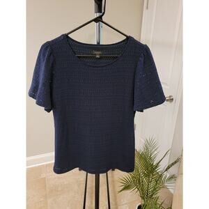 Ann Taylor Factory Navy Blue Blouse